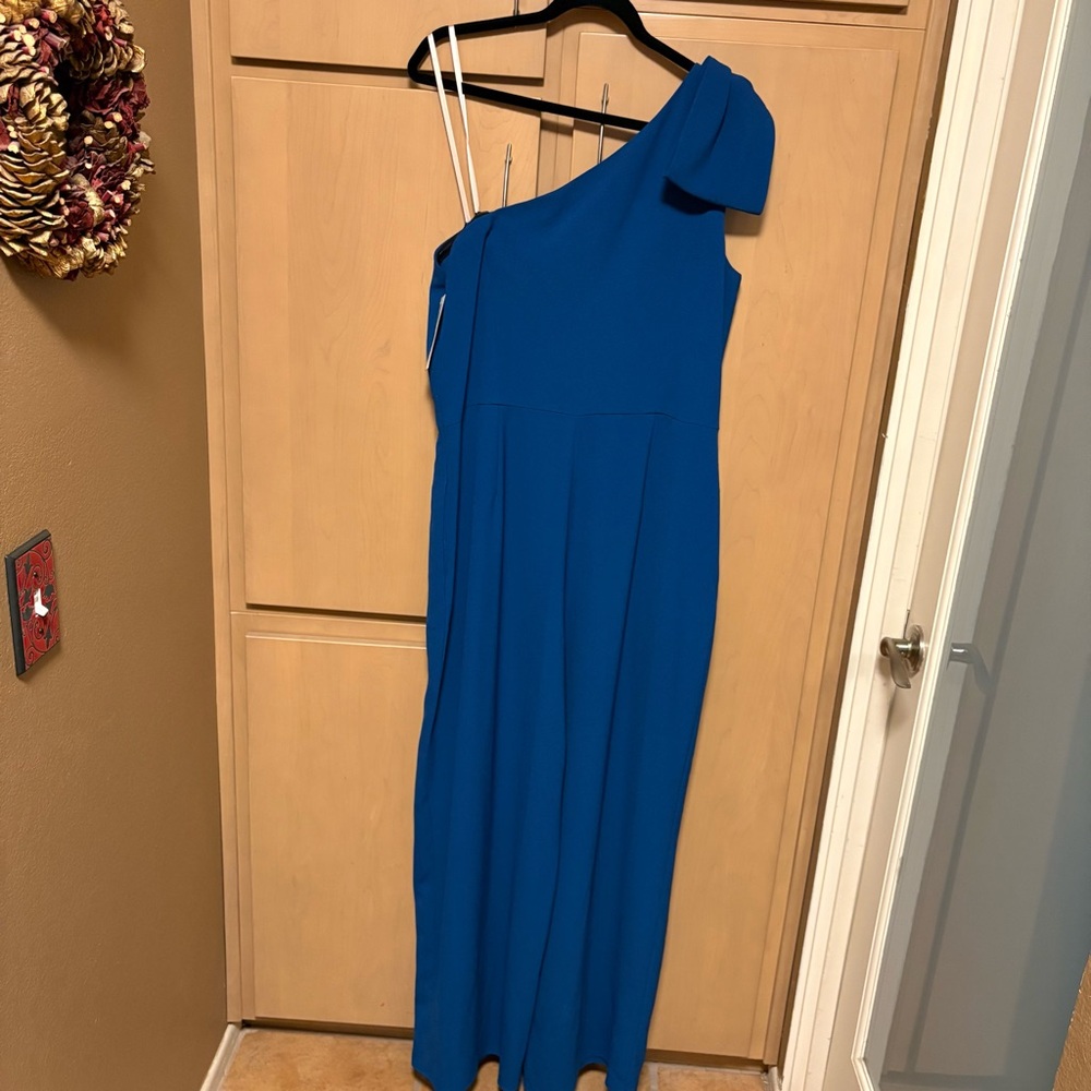 Gal Meets Glam Blue One-Shoulder Jumpsuit